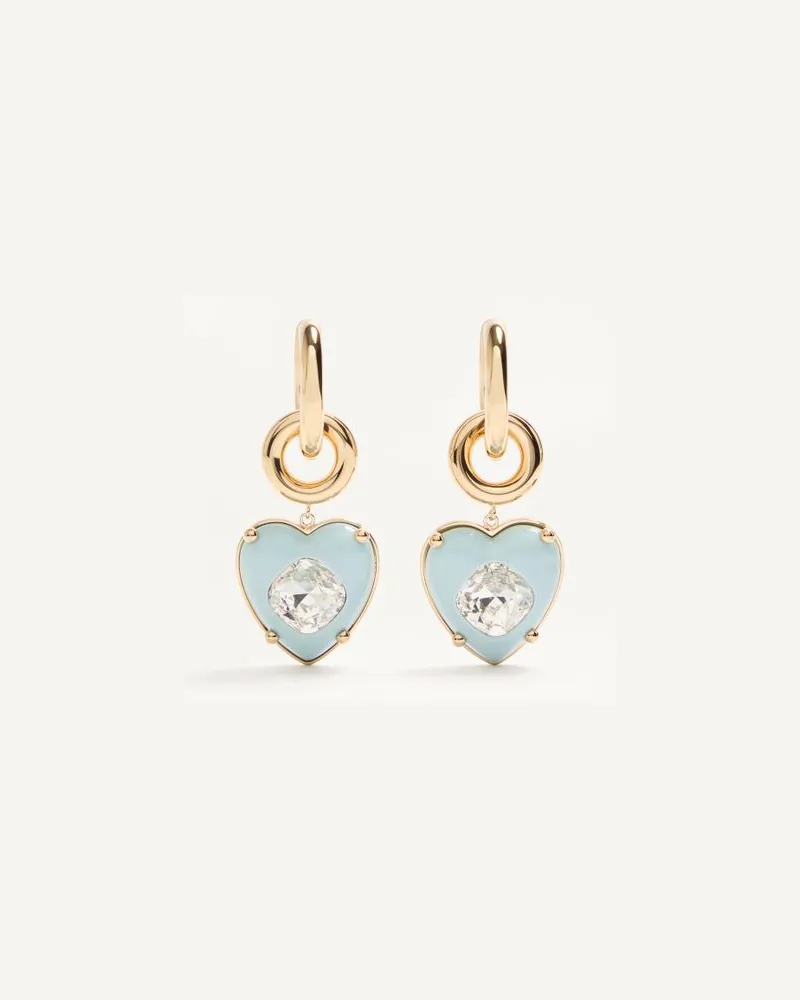 Valentino Garavani Orecchini Coer Hyperbole In Metallo, Resina E Cristalli Swarovski Donna ORO/AZZURRO Oro