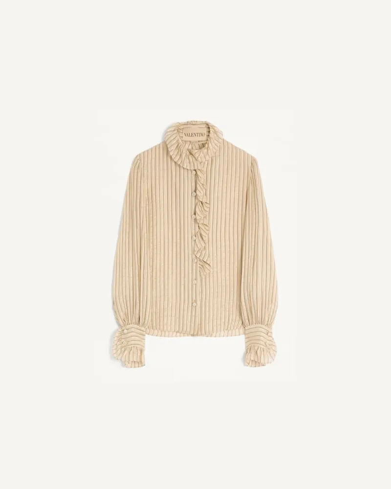 Valentino Garavani Camicia In Seersucker Lame' Donna BETULLA Betulla