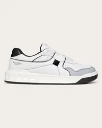 Valentino Garavani SNEAKER LOW-TOP ONE STUD IN NAPPA Uomo BIANCO/ NERO Bianco