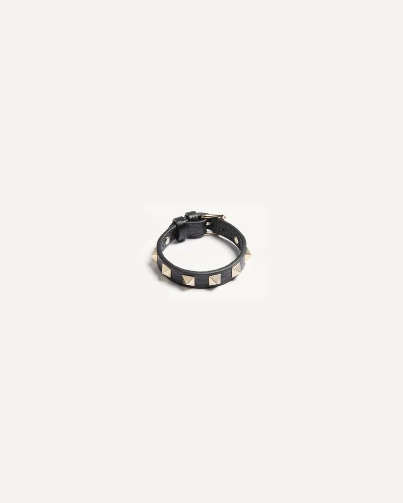 Valentino Garavani Bracciale Rockstud In Pelle Donna NERO UNI 