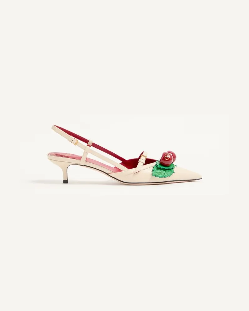 Valentino Garavani Décolleté Slingback Cherryfic In Capretto 45mm Donna BURRO/MULTICOLOR Burro