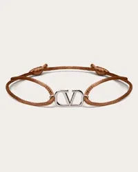 Valentino Garavani BRACCIALE VLOGO SIGNATURE IN COTONE Uomo TABACCO Tabacco