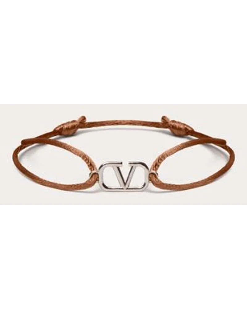 Valentino Garavani Bracciale Vlogo Signature In Cotone Uomo TABACCO Tabacco