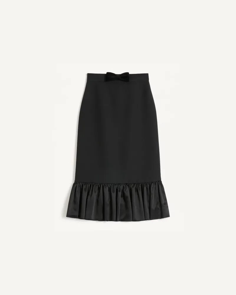 Valentino Garavani Gonna Midi In Crepe Couture Donna NERO Nero