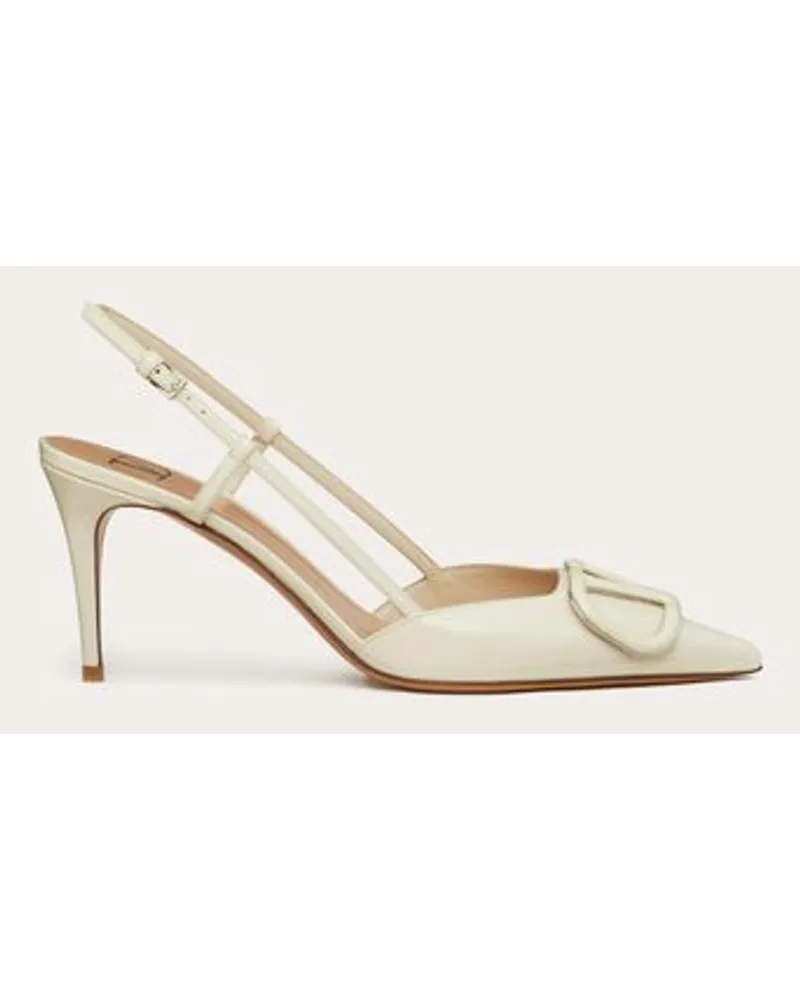 Valentino Garavani Décolleté Slingback Vlogo Signature In Vernice 80Mm Donna LIGHT IVORY Light