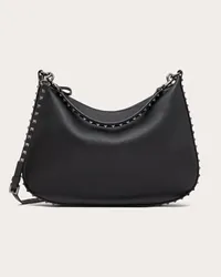 Valentino Garavani HOBO ROCKSTUD IN VITELLO GRANATO Donna NERO Nero