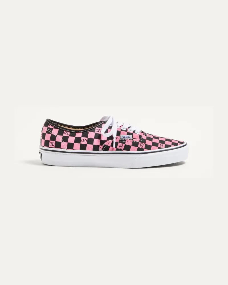 Valentino Garavani Sneaker Low-Top Valentino Garavani And Vans In Tessuto Con Stampa VLogo Checkerboard Uomo PINK ORCHID/NERO Pink