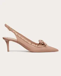 Valentino Garavani DÉCOLLETÉ SLINGBACK ROCKSTUD BOW IN VERNICE 60MM Donna ROSE CANNELLE Rose