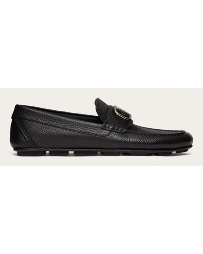 Valentino Garavani MOCASSINO DRIVER VLOGO SIGNATURE IN VITELLO GRANATO Uomo NERO Nero