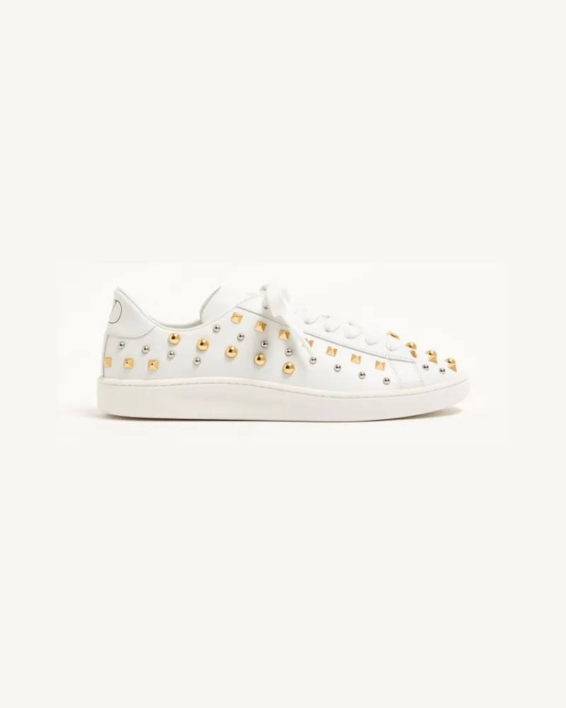 Valentino Garavani Sneaker Royco in vitello nappato con dettaglio borchie Uomo BIANCO/ORO/SILVER Bianco