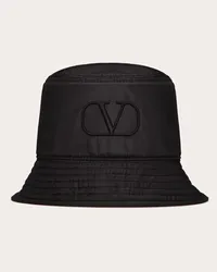 Valentino Garavani CAPPELLO BUCKET VLOGO SIGNATURE IN SETA Uomo NERO Nero