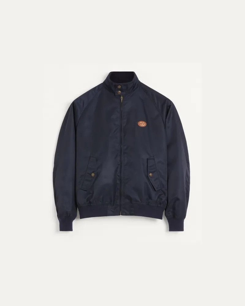Valentino Garavani Blouson In Nylon Con Patch VLogo Uomo NAVY Navy