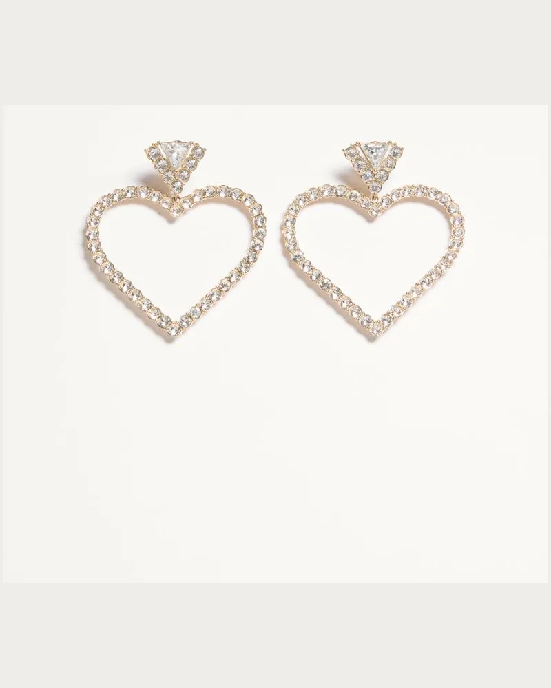 Valentino Garavani Orecchini Coer Royal in Metallo e Cristalli Swarovski Donna ORO/CRYSTAL Oro