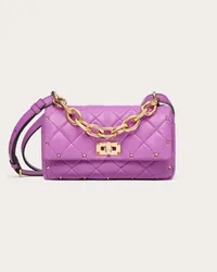 Valentino Garavani BORSA GARAVANI ROCKSTUD SPIKE IN NAPPA PATCHWORK Donna VIOLET Violet