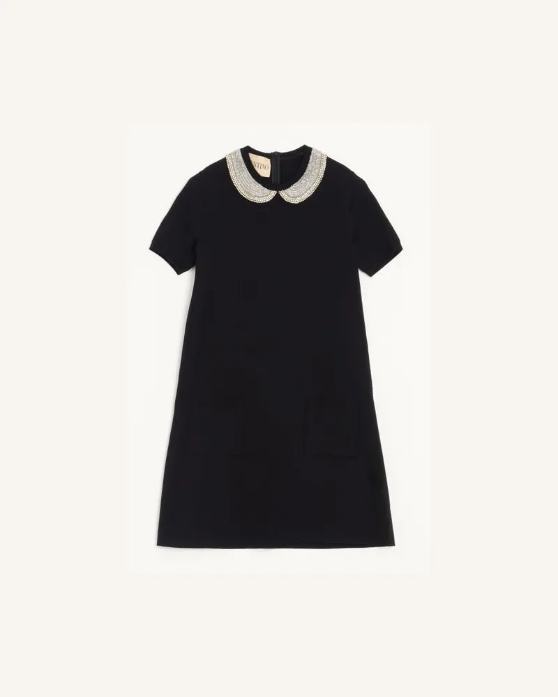 Valentino Garavani Abito In Stretch Viscose Ricamato Donna NERO Nero