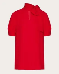 Valentino Garavani TOP IN GEORGETTE Donna ROSSO Rosso