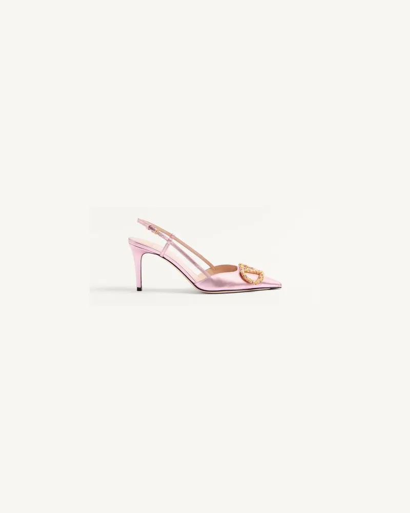 Valentino Garavani Décolleté Slingback Vlogo Signature In Nappa Laminata 80Mm Donna GIACINTO/VIOLET 38 