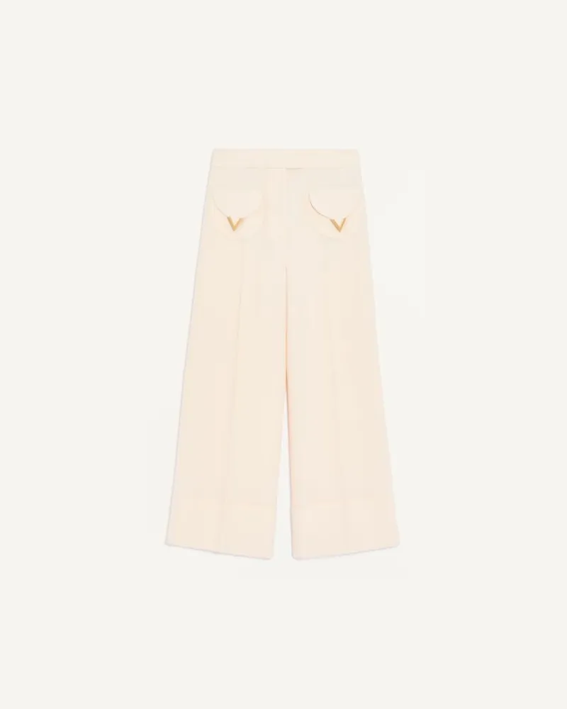 Valentino Garavani Pantaloni In Crepe Couture Donna VANIGLIA Vaniglia