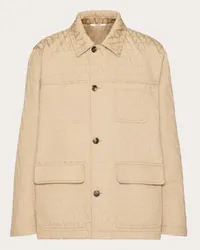 Valentino Garavani GIACCA IN COTONE PESANTE CON MOTIVO TOILE ICONOGRAPHE Uomo BEIGE Beige