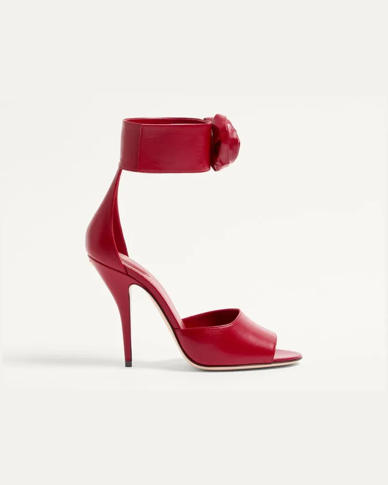 Valentino Garavani Sandalo Drip Rose In Capretto Con Cristalli 105Mm Donna ROSSO Rosso