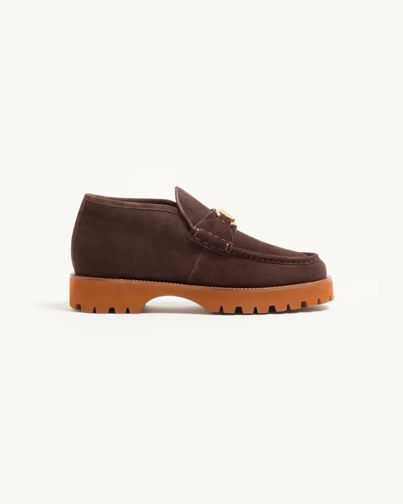 Valentino Garavani Stivaletto Lord Chunky In Crosta Uomo TESTA DI MORO Testa