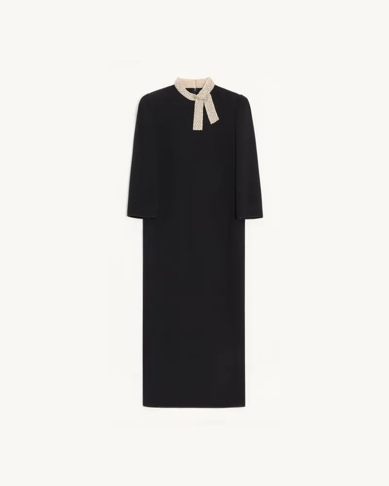 Valentino Garavani Abito In Cady Couture Ricamato Donna NERO/SILVER Nero