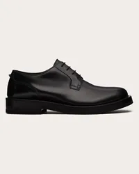 Valentino Garavani DERBY ROCKSTUD ESSENTIAL IN VITELLO Uomo NERO Nero