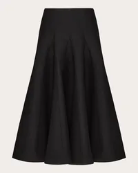 Valentino Garavani GONNA MIDI IN CREPE COUTURE Donna NERO Nero