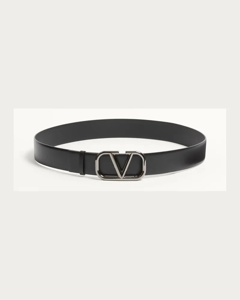Valentino Garavani Cintura Vlogo Signature In Vitello 40 Mm Uomo NERO Nero