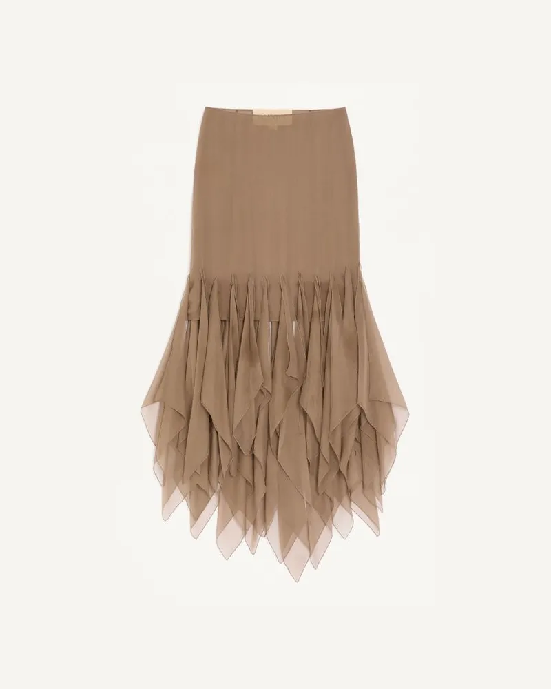 Valentino Garavani Gonna Asymmetrica In Chiffon Donna VERDE MILITARE Verde