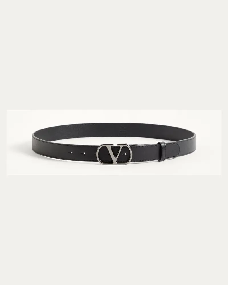 Valentino Garavani Cintura VLogo Signature In Vitello Lucido 30 Mm Uomo NERO Nero