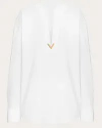 Valentino Garavani TOP IN COTTON POPELINE Donna BIANCO Bianco