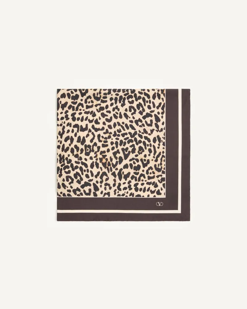 Valentino Garavani Foulard Fauve Éclat In Seta Donna ANIMALIER Animalier