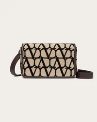 Valentino Garavani POUCH CON TRACOLLA TOILE ICONOGRAPHE CON DETTAGLI IN PELLE Uomo BEIGE/NERO Beige