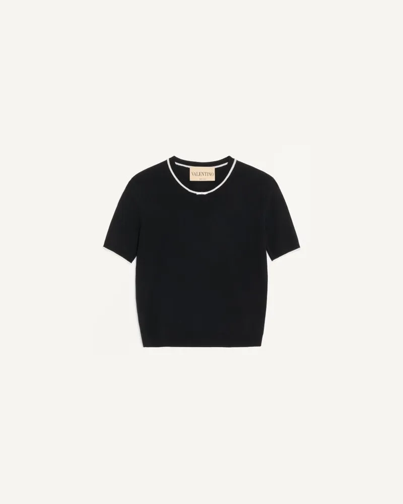 Valentino Garavani Maglia In Lana Donna NERO/AVORIO Nero