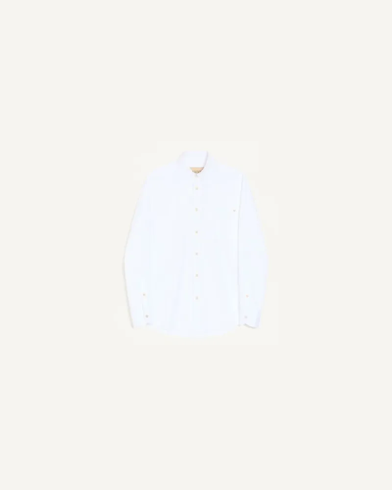 Valentino Garavani Camicia Valentino in oxford di cotone leggero con VGold Uomo BIANCO 38 