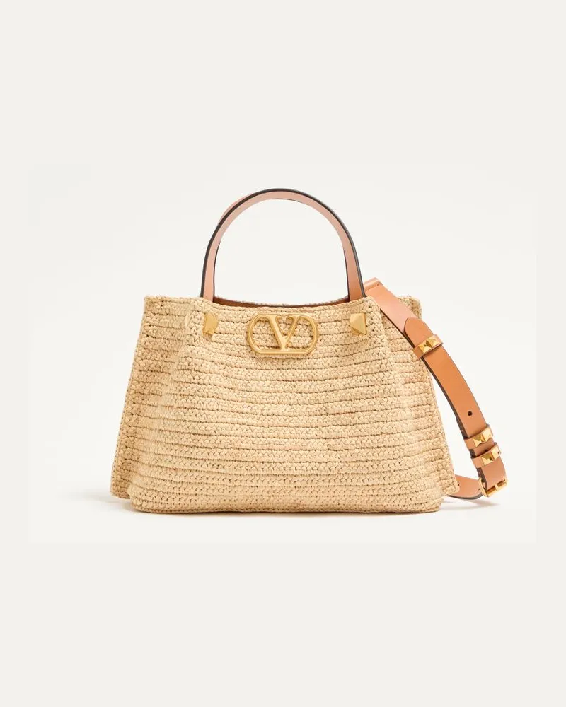 Valentino Garavani Borsa shopping piccola Valentino Garavani in rafia Donna NATURALE Naturale