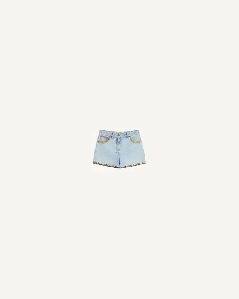 Valentino Garavani Shorts In Denim Ricamati Donna DENIM 28 