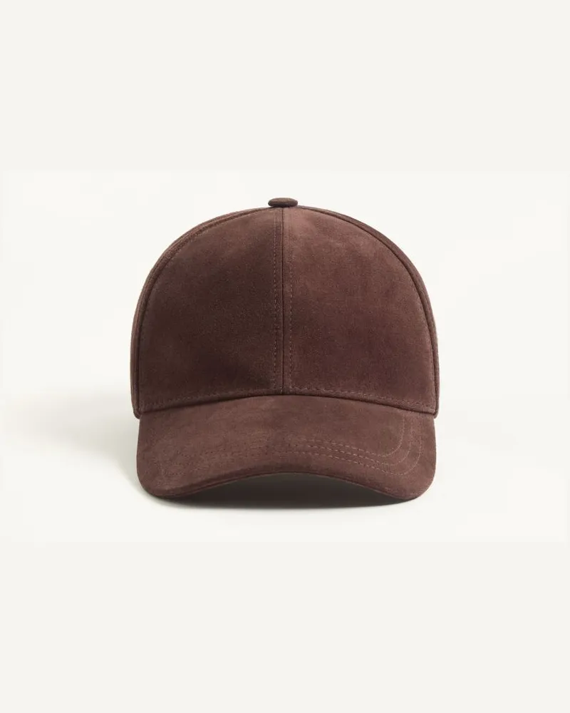 Valentino Garavani Baseball Cap Valentino Garavani VLogo Signature in suede Uomo TESTA DI MORO Testa