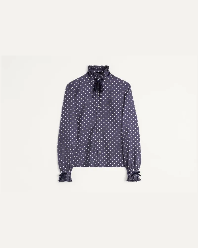 Valentino Garavani Camicia In Twill Stampa Plusdepois Donna NAVY/BETULLA Navy