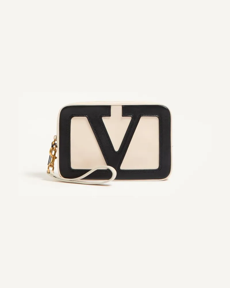 Valentino Garavani Pouch Valentino Garavani Viva Superstar In Nappa Uomo BURRO/NERO Burro