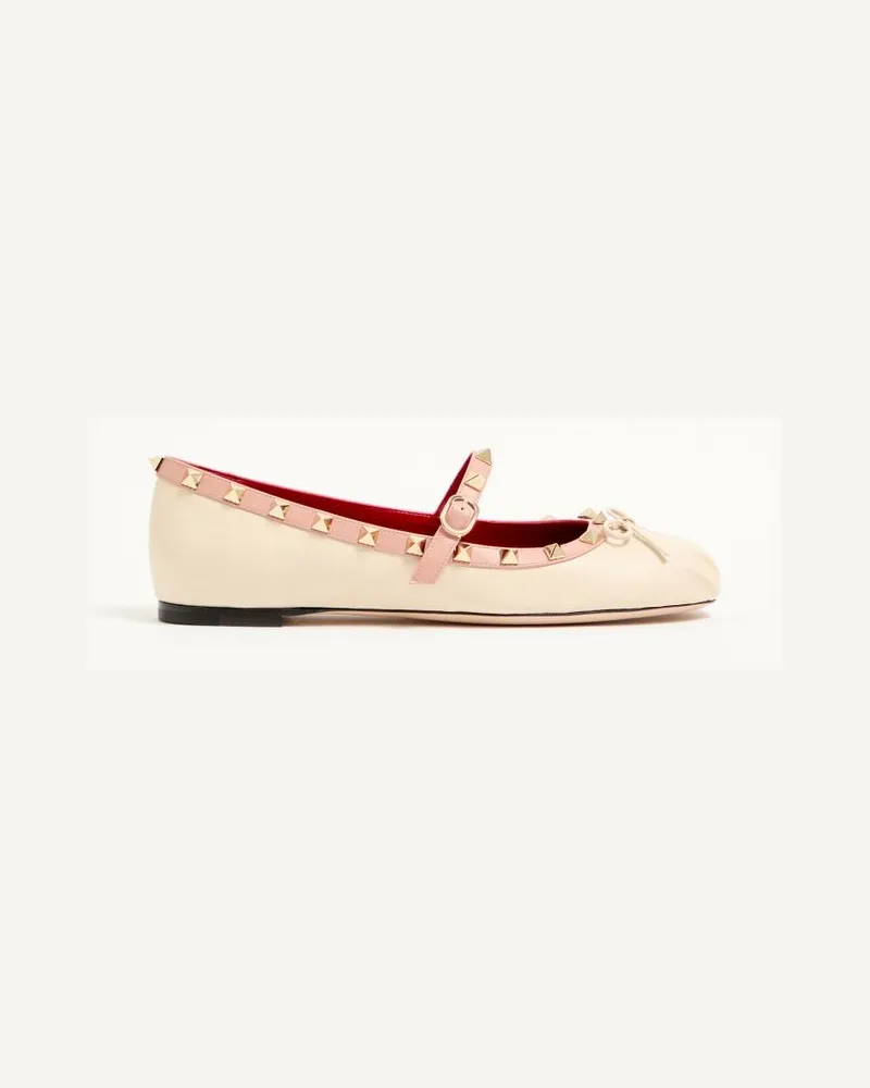 Valentino Garavani Ballerina Mary-Jane Rockstud In Nappa 05Mm Donna BURRO Burro