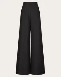 Valentino Garavani PANTALONE IN DOUBLE COMPACT DRILL Donna NERO Nero