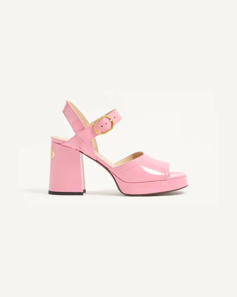 Valentino Garavani Sandalo Con Plateau Fawcette In Vitello Abrasivato 100Mm Donna CANDY ROSE Candy