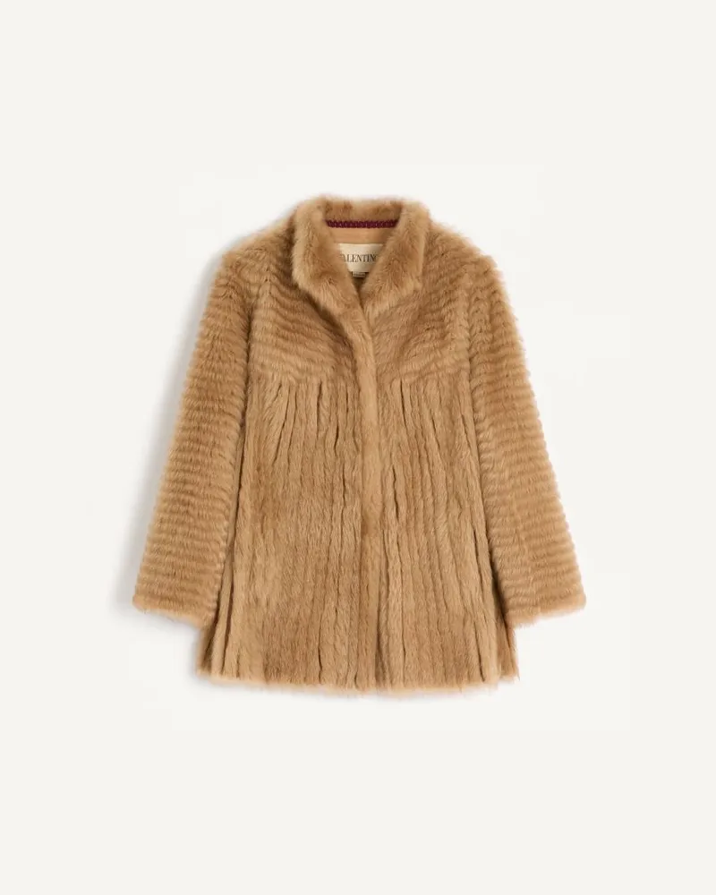 Valentino Garavani Cappotto In Shearling Donna MIELE Miele
