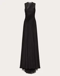 Valentino Garavani GOWN IN CHIFFON Donna NERO Nero