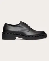 Valentino Garavani DERBY ROCKSTUD M-WAY IN VITELLO Uomo NERO Nero