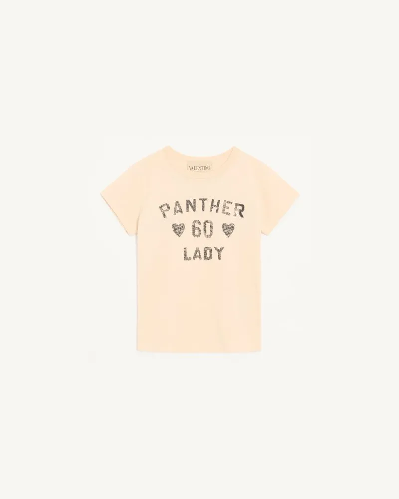 Valentino Garavani T-Shirt In Cotone Stampato Donna BETULLA/NERO Betulla