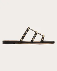 Valentino Garavani SANDALO SLIDER BASSO ROCKSTUD IN VITELLO Donna NERO Nero