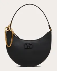 Valentino Garavani MINI HOBO VLOGO SIGNATURE IN VITELLO GRANATO Donna NERO Nero